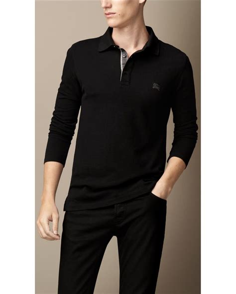 how do burberry logn sleeve polo sizinng|black long sleeve polo shirt.